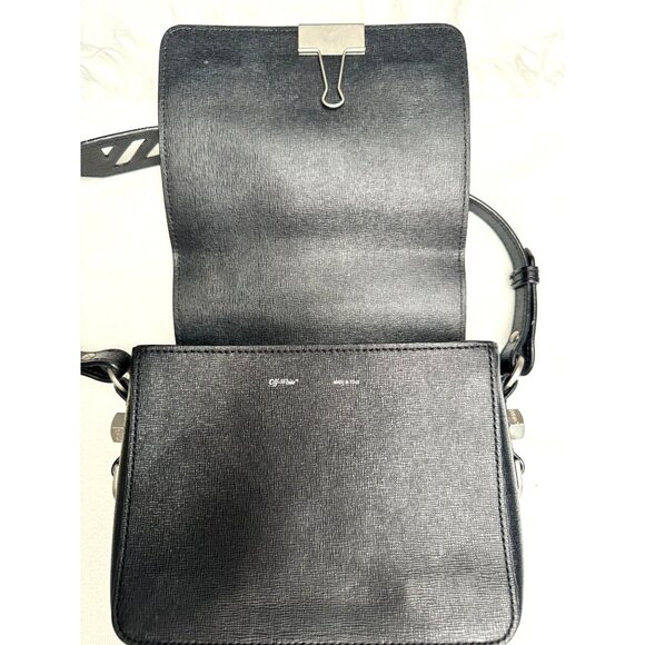 Off-White‎ Diagonal Stripe Flap Bag With Binder Clip Closure - Picture 4 of 12